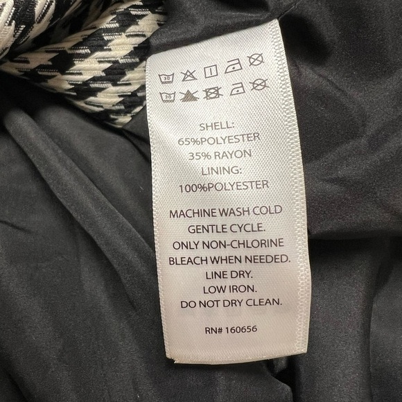 NWT RACHEL ZOE Houndstooth Double Breasted Blazer Dress Black White 6 - Picture 9 of 9